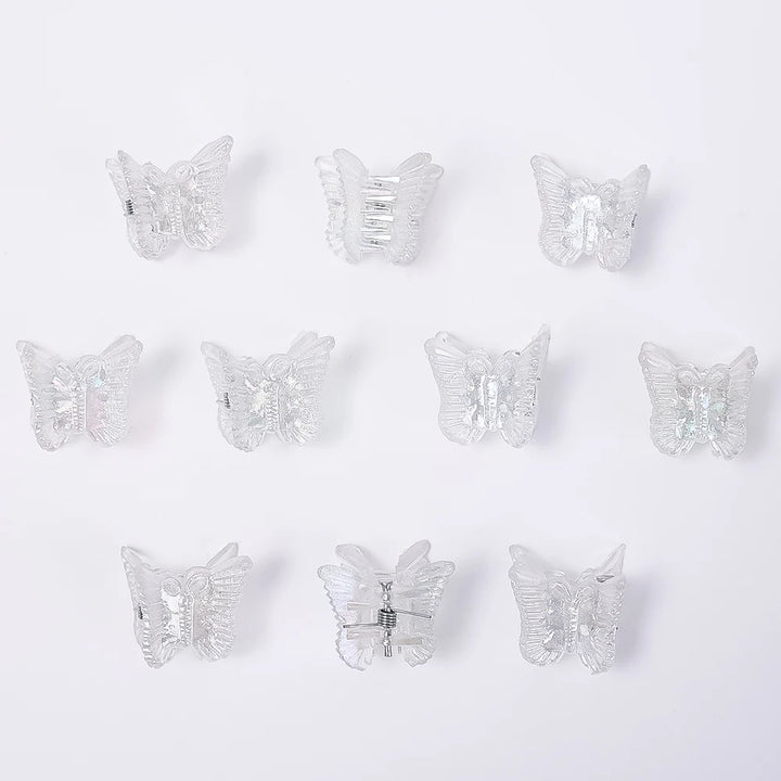 1-20pcs Hair Claws Braided Transparent Butterfly Small Hair Claw Clips Girls Hair Clamps Crab Barrettes Gripper Hair Accessories