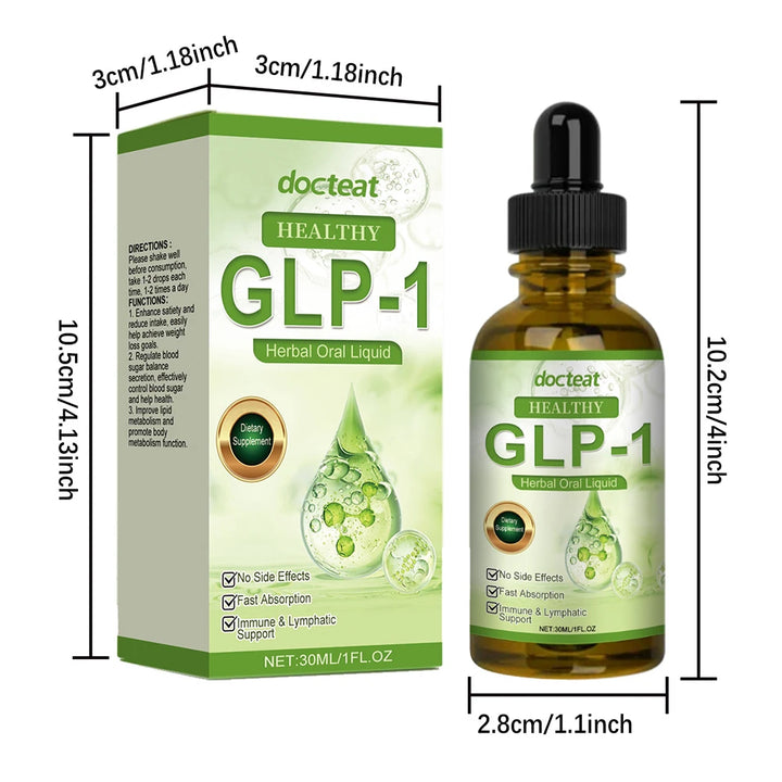 GLP-1 Supplement Liquid Drops Weight Loss Anti Cellulite Promote Thigh Waist Belly Fat Reduction Slim Down Body Slimming Oil