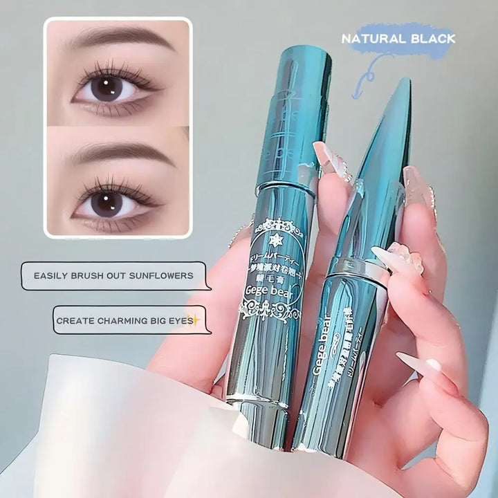 Gege Bear Dream Party Curly Black Sun Flower Mascara Cute Design All Day Long-Wearing Lash-Lengthening Thick Volume Eyelashes