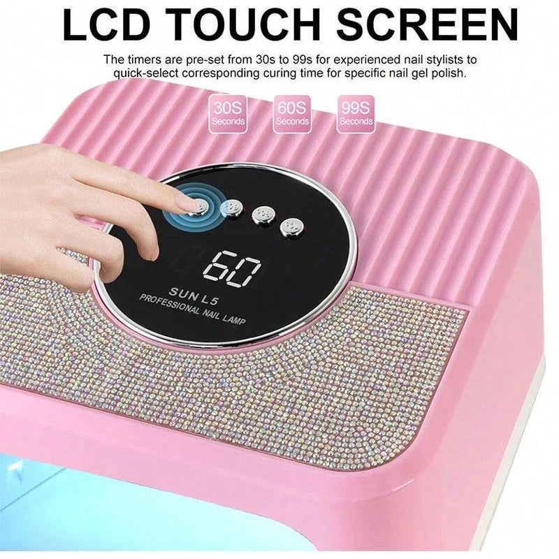 LED Nail Lamp Diamond UV Lights With LCD Display & 4 Timers Setting  Automatic Sensor LCD Display for Gel Nails
