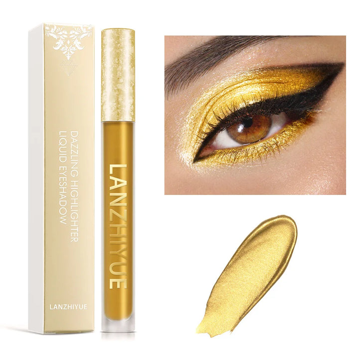 Golden Liquid Eyeshadow Liquid Mermaid Pearlescent Shimmer Eyeshadow Liquid Lip Glaze Color Rendering Shiny Dual-use Lip Gloss