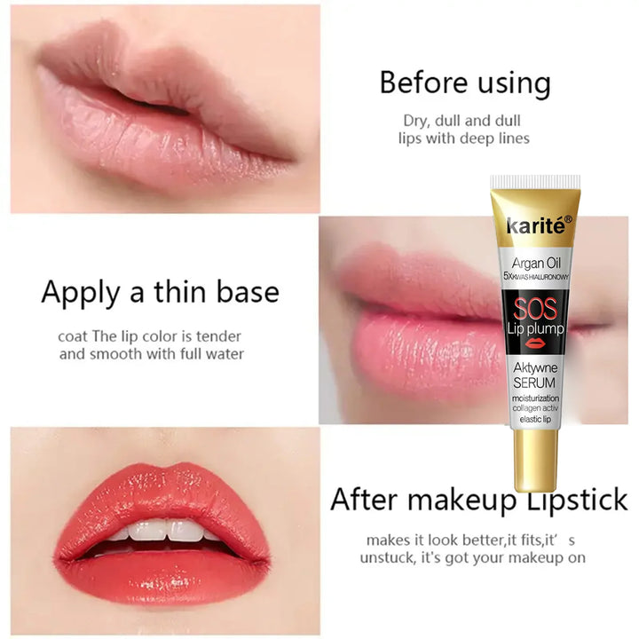Moroccan Argan Oil Lip Plumping Essence - Moisturizing and Nourishing Lip Balm, Suitable for All Skin Types, Natural Makeup