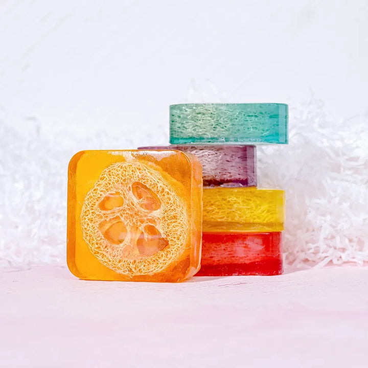 100g Lemon Oil And Loofah Soap Natural Organic Handmade Soap Facial Cleansing Whitening Acne  Essential Oil Soap