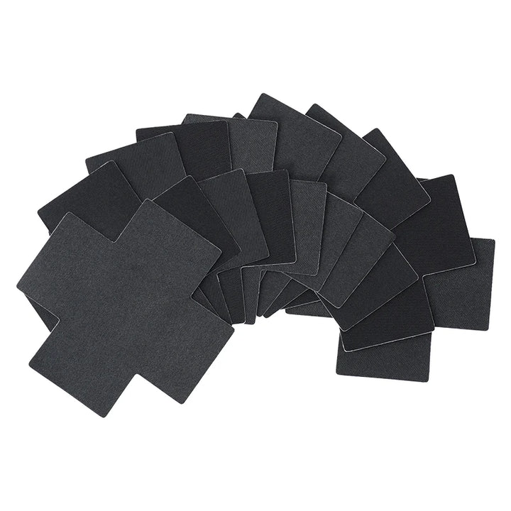 20pcs Black Women Cross Shape Self-Adhesive Disposable Satin Nipple Cover Sexy Breast Pasties Stickers Invisible Nipple Covers