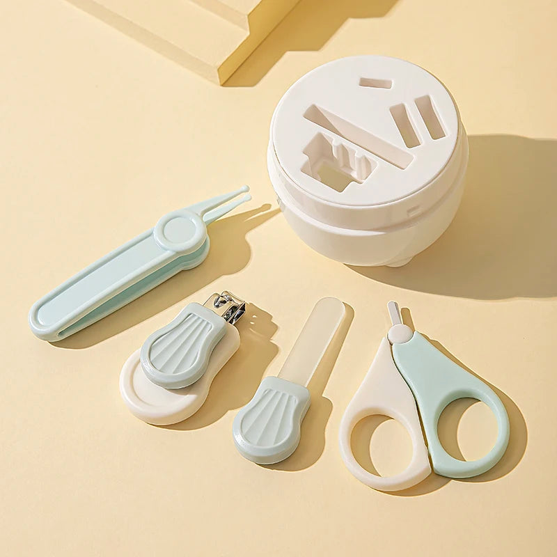 New 4-in-1 Baby Nail Care Set with Box, Baby Grooming Kit: Nail Clipper, Scissor, Nail File & Tweezer, Perfect for Outdoor Trave