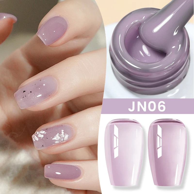 BORN PRETTY 10ml Jelly Nude Gel Nail Polish 50 Colors Semi Transparent Nail Art Nail Supplies Soak off UV LED Nails Gel Varnish