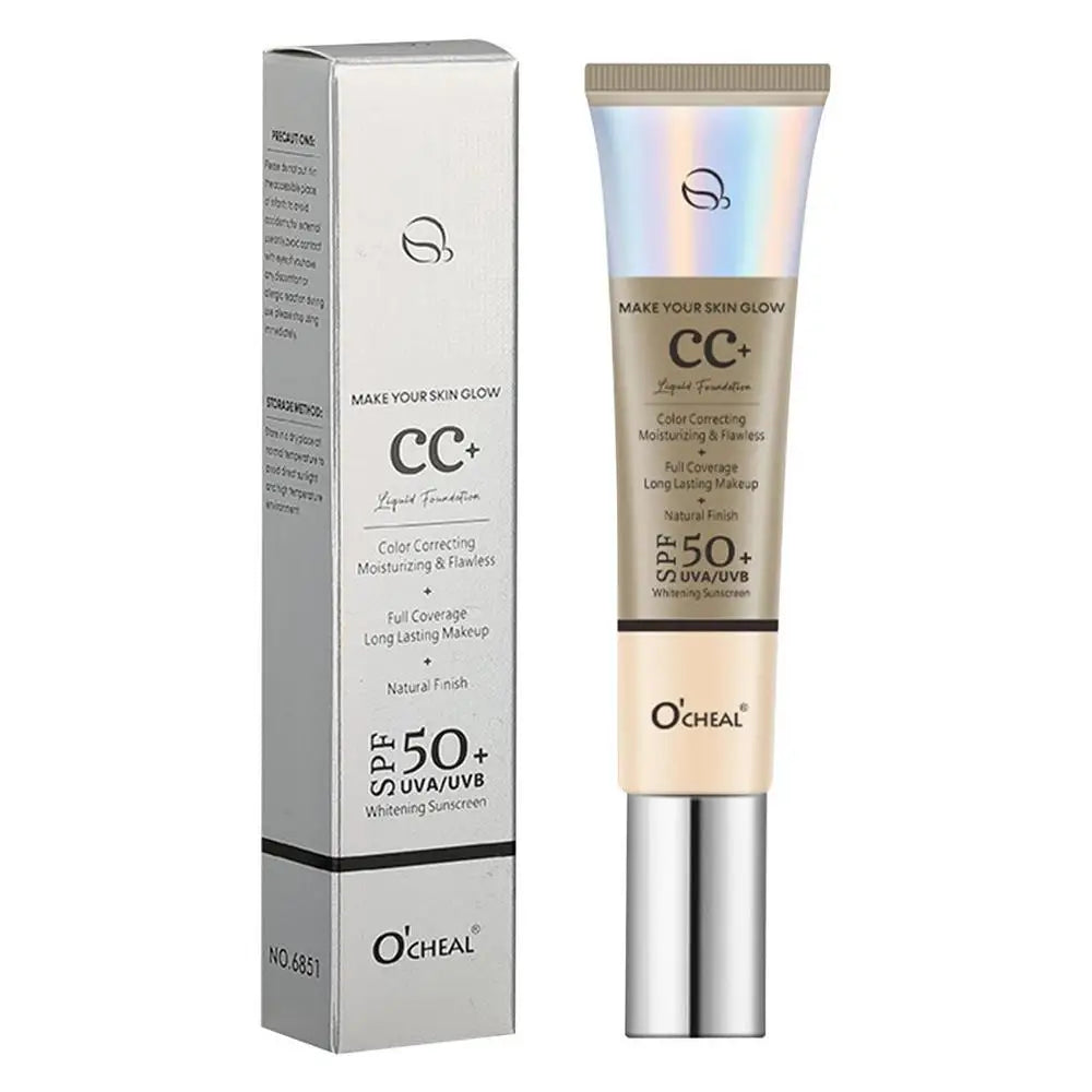 CC Cream Concealer Color Correcting Cream SPF 50 Sunscreen Full Coverage Foundation Lightweight Foundation Moisturizing