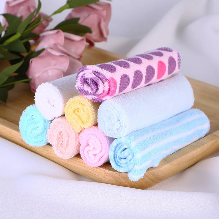 8Pcs Soft Cotton Baby Washing Towels Highly Absorbent Gentle for Sensitive Skin Face Hand Body Wipe Newborn Bath Towel Pack