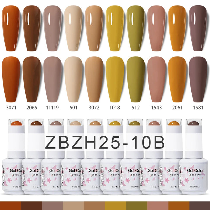 Clou Beaute 10/12/20/24pcs Gel Nail Polish Set Color 15ml White Glass Bottle Nail Art Kit Semi Permanent Gellack Nail Varnish