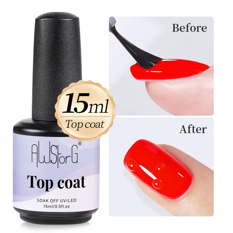 AWStorG 15ML Ace Gel 9-in-1 Nail Glue Gel Nail Polish Thickness Transparent Semi Permanent  Function UV Gel Soak Off Nail Art