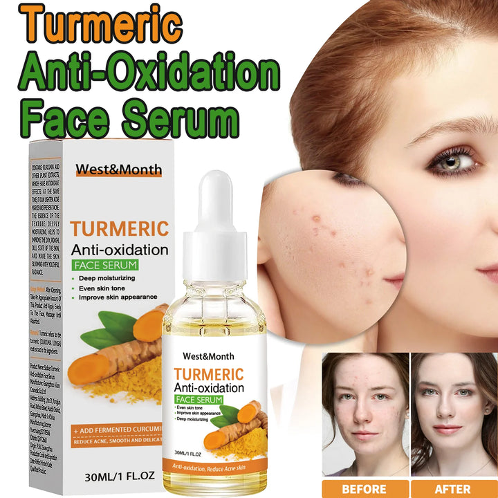 WEST MONTH Turmeric Anti-Oxidation Face Serum Creamy Easy-To-Use-Absorbent Texture Restore Skin Elasticity Hydration 30ml
