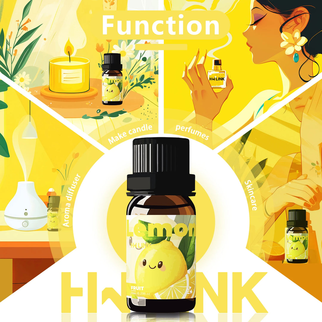 10ml Lemon Essential Oils Perfumes Women Fragrance Oils For Aromatherapy Diffusers Home Yoga Skin Care Diy Candle And Soap