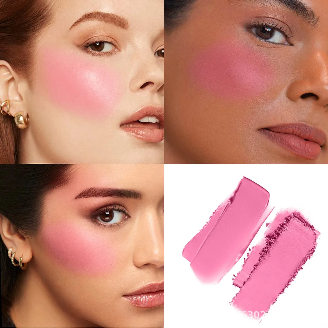 Two-tone Natural Matte Cream Blush Shimmer Contour Blusher Blush Powder Longlasting Waterproof Face Blusher Chinese Cosmetics