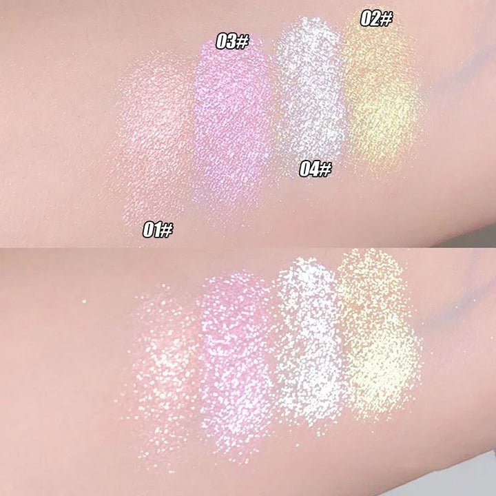 Champagne White Highlighter Powder Body Shiny Glitter Diamond Shimmer Brighten Highlight Face Contour Waterproof Lasting Makeup