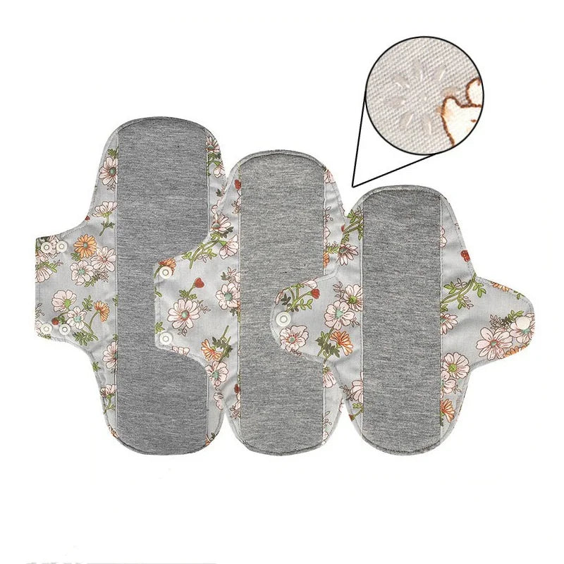 3Pcs Graphene Cotton Menstrual Cloth Sanitary Pads Washable Sanitary Napkin Reusable Adult Leakproof Panty Liner