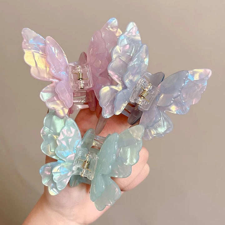 New Fairy Acetate Butterfly Claw Clip Female Elegant Colorful Bow Crab Shark Hair Clips Hairpins For Women Girl Hair Accessories