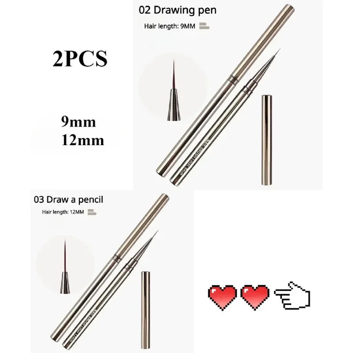 Nails Art Liner Brushes Elongated Lines Striping Drawing Painting  6/9/12/15/18/25mm Nail Design Pen Professional Manicure Tool