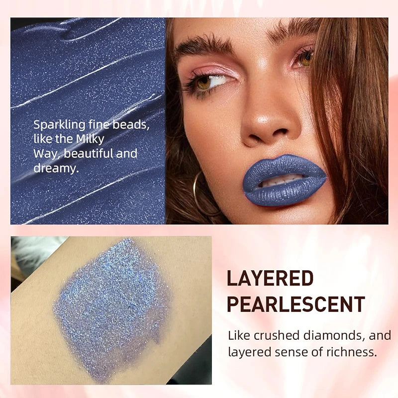15 Color Glitter Liquid Lipsticks Shimmer Shiny Lipgloss Pearlescent Lip Tint Waterproof Long Lasting Matte Diamond Lips Glaze
