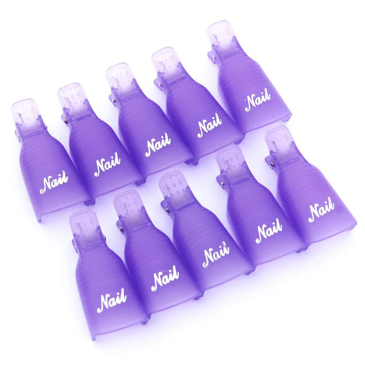 10Pcs Professional Plastic Pink/White Nail Art Soak Off Cap Clip 5*2cm*10Pcs UV Gel Polish Remover Wraps Remover Clips Cleaner