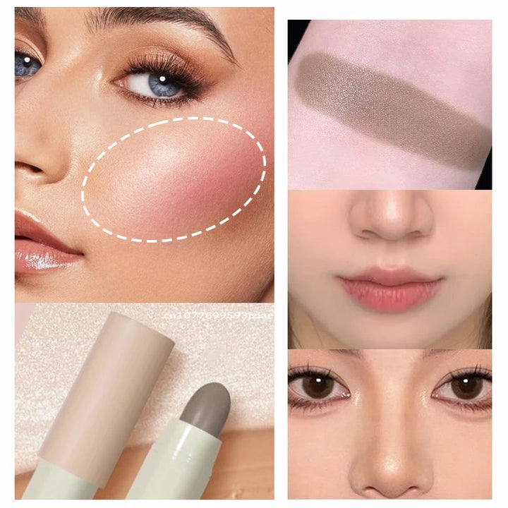 Matte Grey Contour Stick Nose Shadow Cream Three-Dimensional Facial Bronzer Concealer Cosmetics Pearl White Highlighters Makeup
