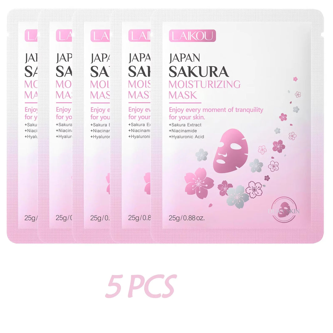 Laikou Sakura Facial Mask, Hydrating & Brightening Sheet Mask for Moisturized and Radiant Face Masks Skin Care Cosmetics 25g