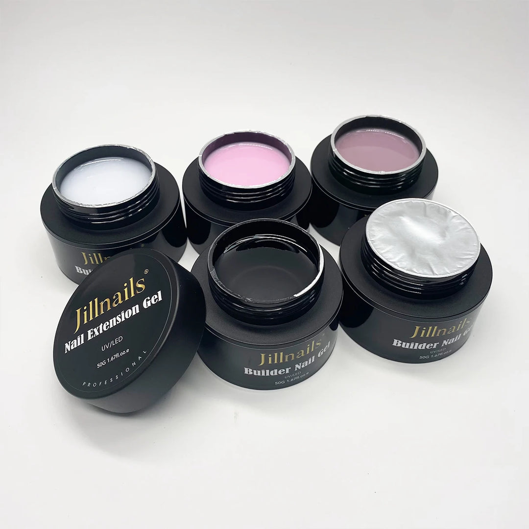 Jillnails 50g Self Leveling Medium Gel 50ml Milky Pink  White Gel Builder for Nails Extension Nail Building