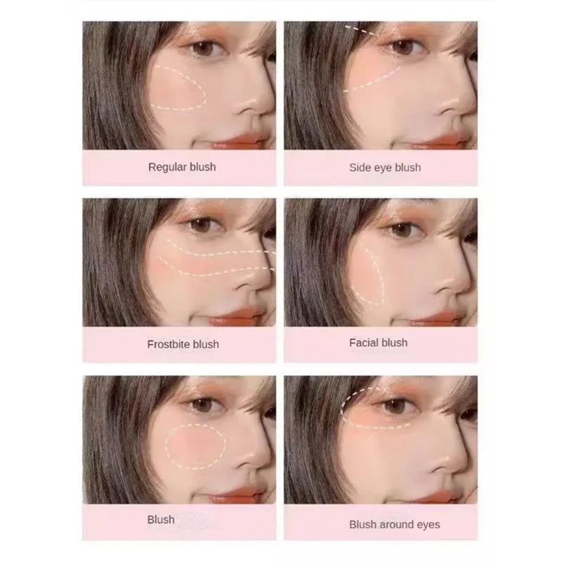 Single Color Blush Matte Natural Cheek Tint Brighten Face Waterproof Face Contouring Cosmetics Blush Powder Soft Female Makeup