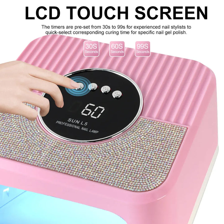 Professional 45LED UV Nail Dryer Lamp with LCD Smart Screen Gel Curing Drying Lamp Removable Base Pedicure Tool
