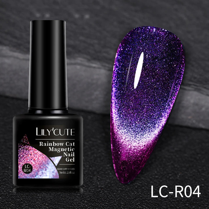 LILYCUTE 7ml 9D Cat Magnetic Gel Nail Polish Iridescent Magnet Semi Permanent Soak Off UV LED Manicure For Nail Art Gel Varnish
