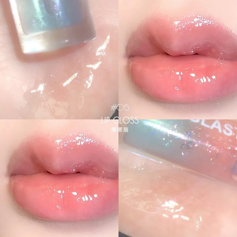Pearlescent Lip Gloss Mirror Water Light Glass Lip Moisturizing Plump Dilute Lip Lines Soft And Delicate With Glitter Lip Gloss