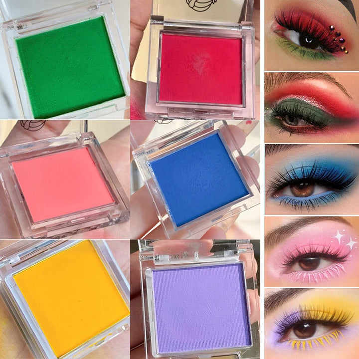 Matte Green, Monochrome, Christmas Brightening Eyeshadow Tray for Long-Lasting, Delicate Makeup, as a Blush, for All Skin Tones