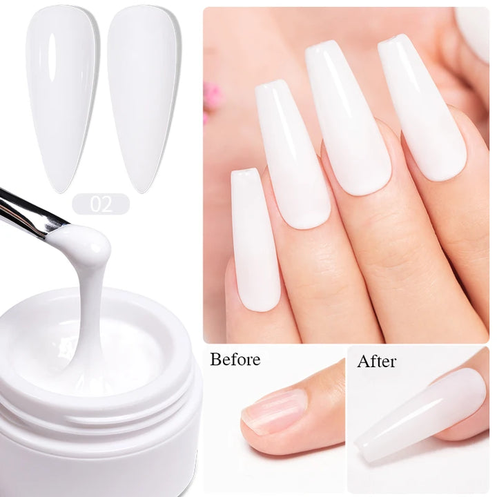 15ml Extension Gel Nail Polish Hard Jelly Build Nail Gum Clear Nude Natural Color French Soak Off UV Construction Gel
