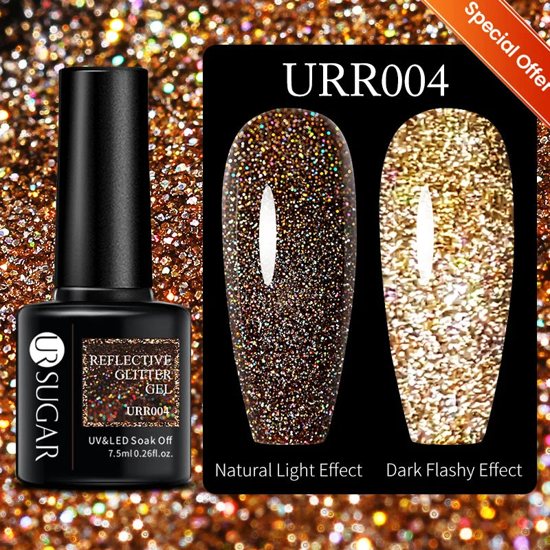 UR SUGAR 7/7.5ml Nude Glitter Color Nail Gel Polish Semi-permanent Varnish Soak Off Nail Art Base Top Coat UV LED Gel Manicure
