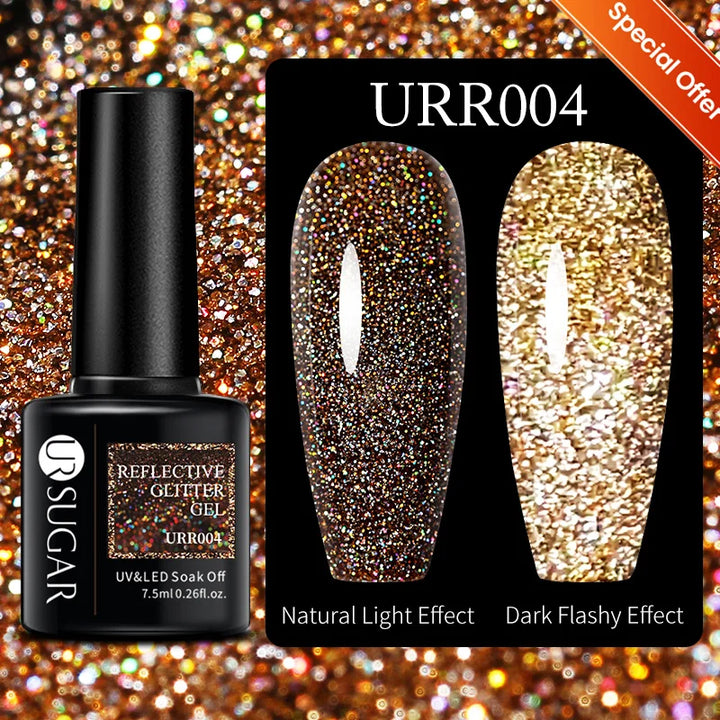 UR SUGAR 7/7.5ml Nude Glitter Color Nail Gel Polish Semi-permanent Varnish Soak Off Nail Art Base Top Coat UV LED Gel Manicure