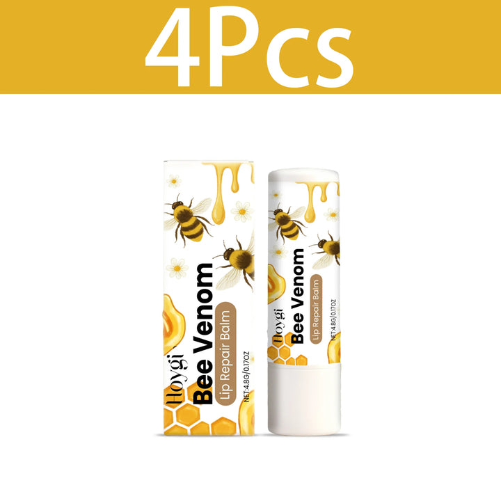 HOYGI Lip Balm Bee Venom Lipstick Soothing Repair Anti Dry Cracked Hyaluronic Acid Hydrating Nourishing Moisturizing Lip Care