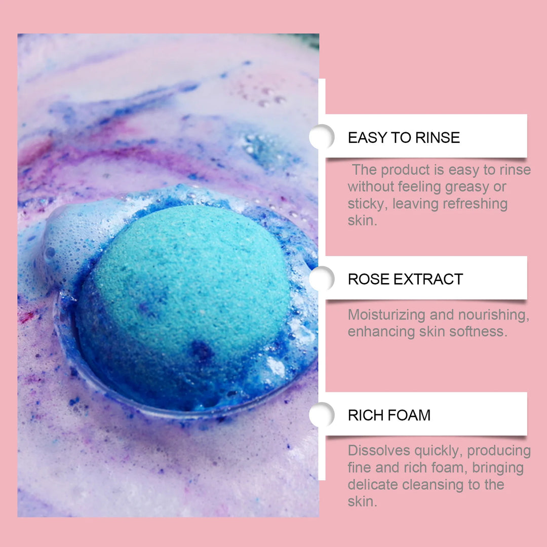 Bath Bomb Lasting Fragrance Aromatherapy Floral Scent Exfoliating Moisture Body Wash Cleansing Spa Salt Ball Bubble Bombs Shower