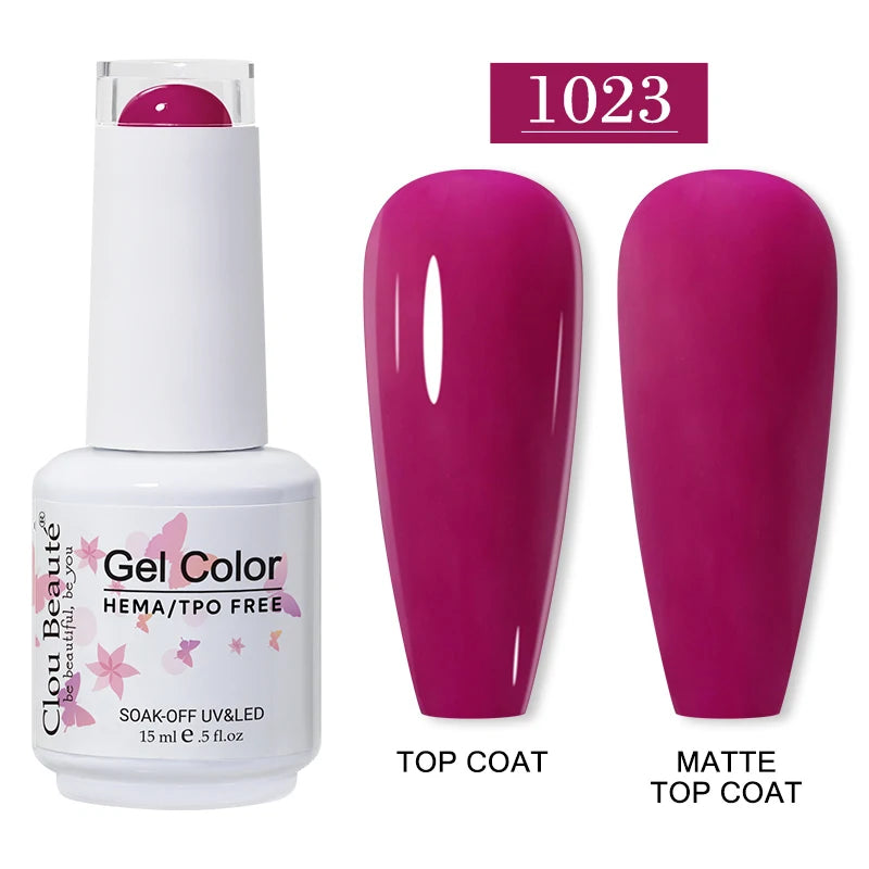 Clou Beaute 15ml HEMA TPO FREE Gel Nail Polish Vernis Semi Permanent UV Nail Art Varnish Lakiery Hybrydowe Manicure Gel Polish