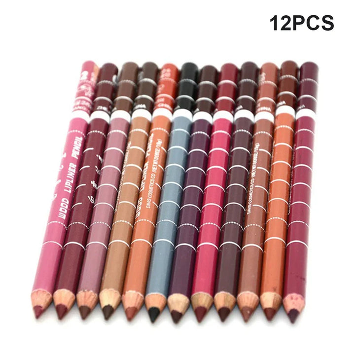 Make up 12 Color Waterproof Lip Liner Lipstick Pencil Professional Long Lasting Eyeliner Lipliner Lips PenMakeup Tools For Women