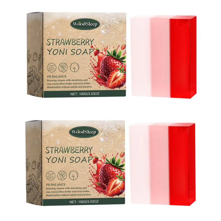 Female Wash Soap Yoni Bar Soap for Women Ph Balance Strawberry Remove Odor Deep Cleaning Moisturizing Private Parts Products