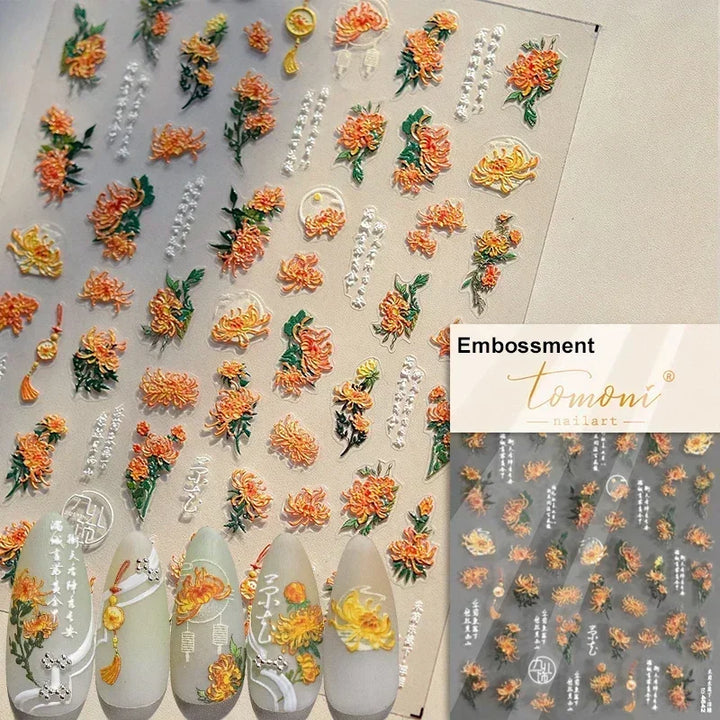 Hipster Pure White Flowers Rose Spring Lily Peony Camellia Daisy Jelly Cherry Blossom Magnolia Nail Art Stickers Manicure Decals