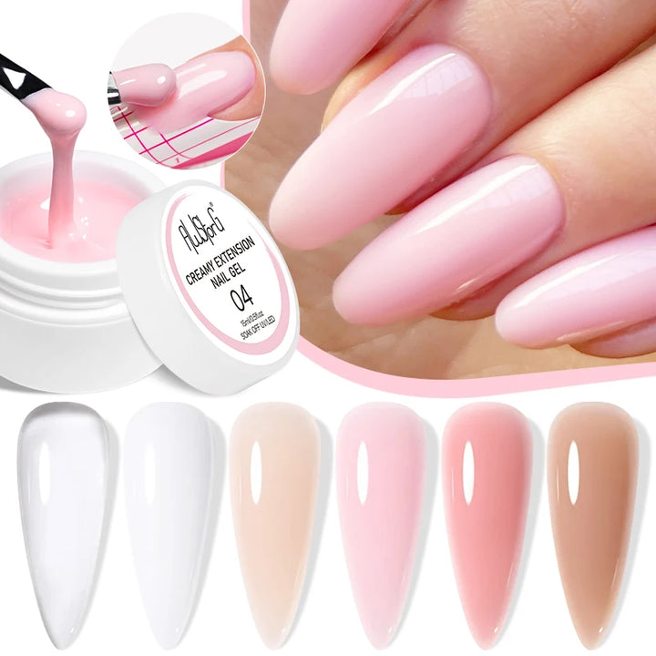 15ml Extension Gel Nail Polish Hard Jelly Build Nail Gum Clear Nude Natural Color French Soak Off UV Construction Gel