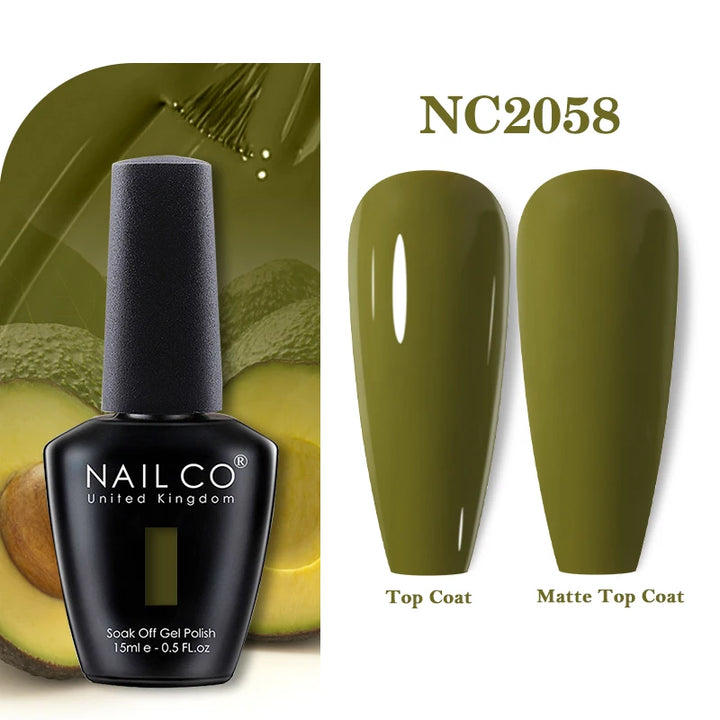 NAILCO 131Colors Vernis Semi Permanent UV Varnish Gel Nail Polish Nails Art Gel Manicure TOP BASE Varnish Hybrid