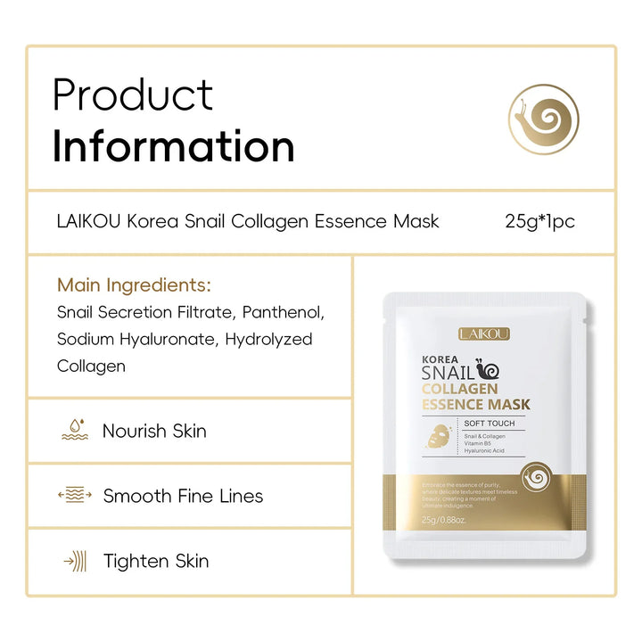 Snail Mucin & Protein Sheet Mask,Anti-Aging & Repair Face Mask,Hydrating Firming Essence Mask for Wrinkles and Pores,5/10/20 PCS