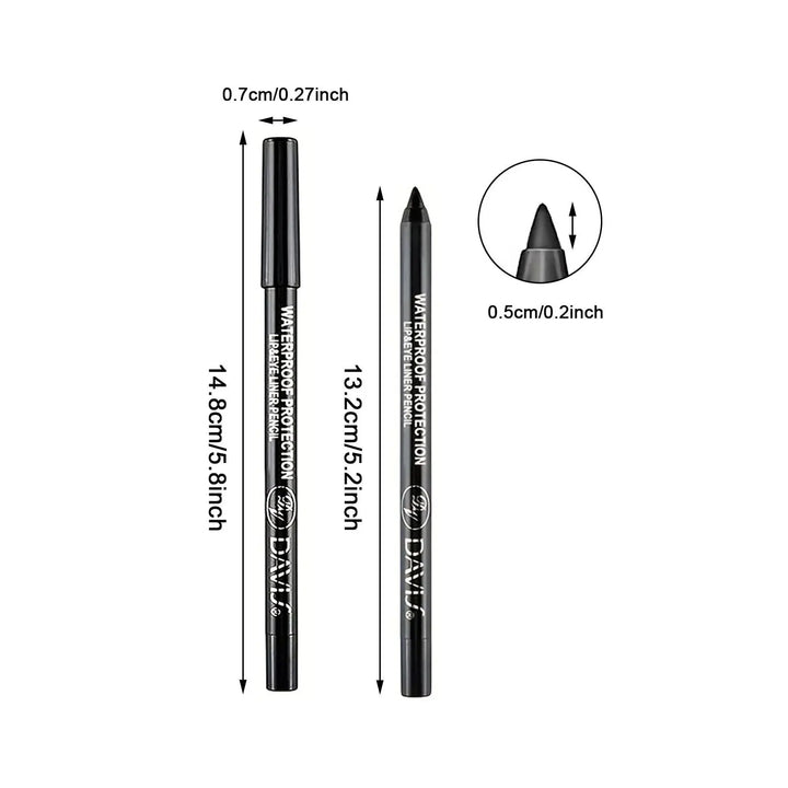 Smudge-Proof High-Shine Waterproof Eyeliner Pencil - Long-Lasting, Ethically Made, Black & Multicolor Options