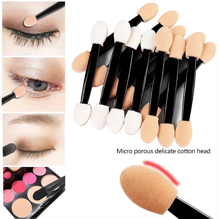 10/30/300pcs Double Ended Eyeshadow Brush Eyeshadow Applicators 6.2cm Makeup Sponge Brushes For Women Cosmetic Beauty Tool