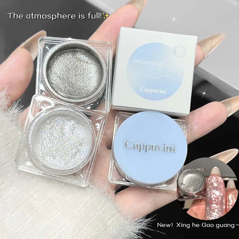 Liquid Gel Eyeshadow Pearl Glitter Body Highlighter Monochrome Diamond Shimmer Silkworm Brighten Highgloss Sequins Quick Drying