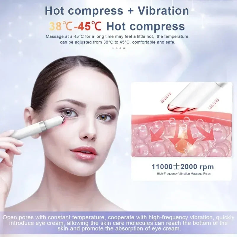 EMS Eye Beauty Device Microcurrent Temperature 45℃ Heating Remove Eye Bags Dark Circles Wrinkles Relax beauty Skin Care Tool
