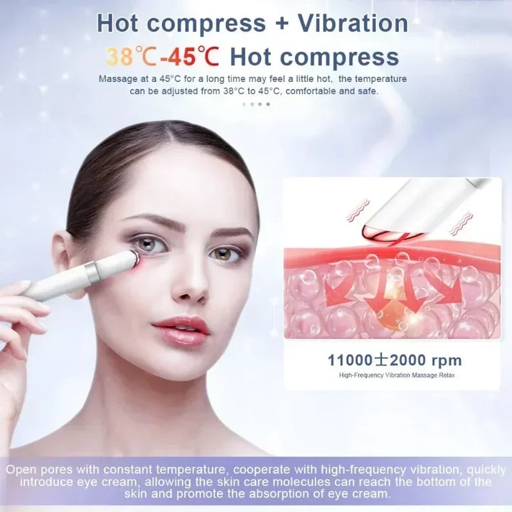 EMS Eye Beauty Device Microcurrent Temperature 45℃ Heating Remove Eye Bags Dark Circles Wrinkles Relax beauty Skin Care Tool