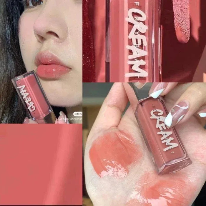 Natural Three-dimensional Contour Modification Matte 3D Bubble Rose Dual Tone High Gloss Flowing Liquid Lip Gloss Moisturizing