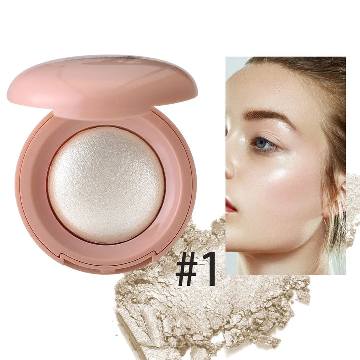 Long-lasting waterproof fine shimmer highlighter, natural glossy effect, brighten the contour and modify the face